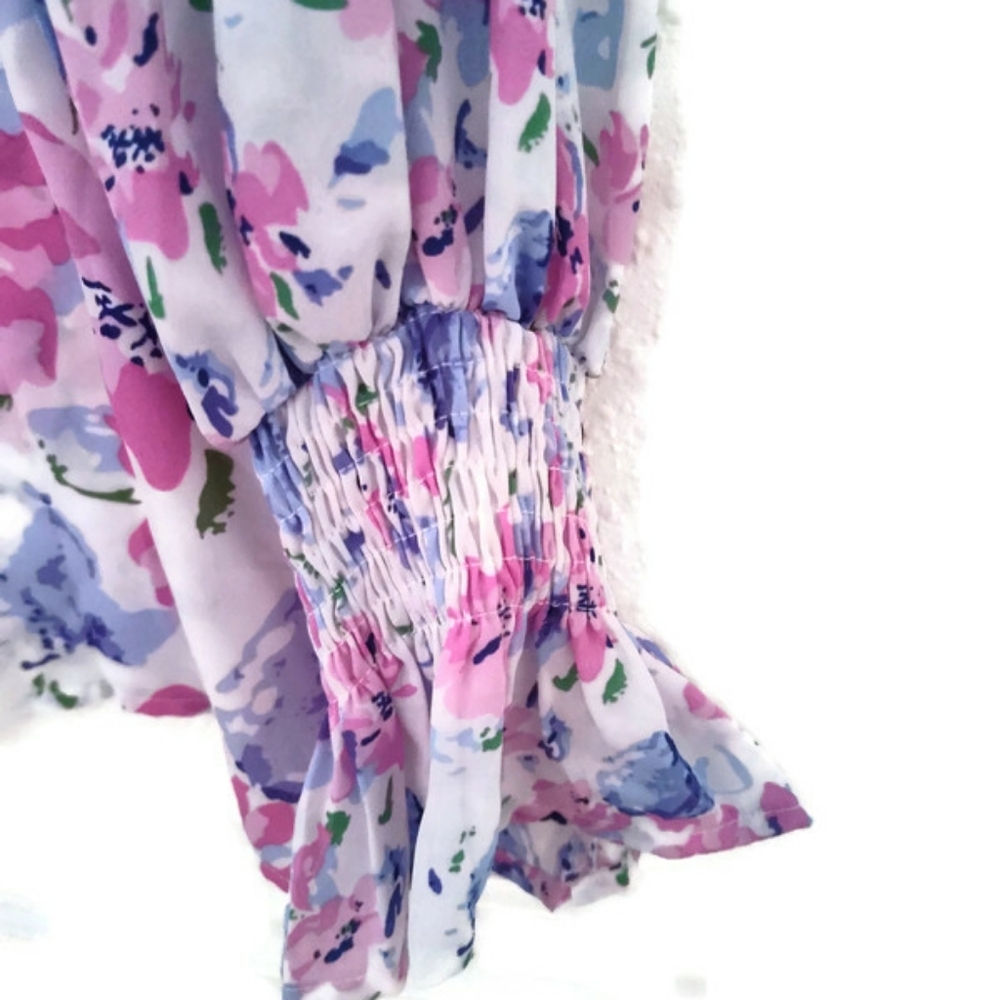 Floral Pink Blouse Romantic Feminine Garden Girl Cottage Core Size XL - Picture 5 of 9